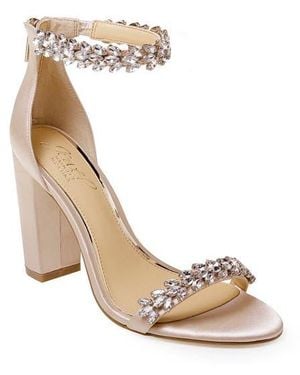 Badgley Mischka Mayra Rhinestone Embellished Heels - Metallic