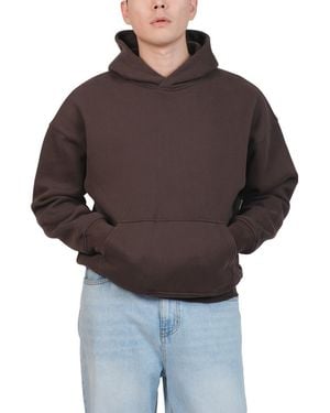Brooklyn Cloth Oversize Cotton Blend Fleece Hoodie - Brown
