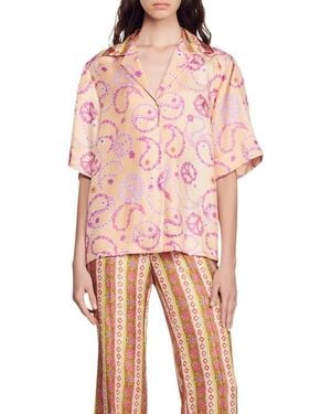 Sandro Kimi Silk Blouse - Red