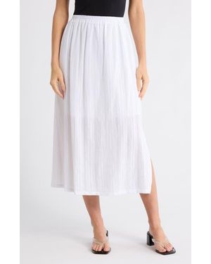 Splendid Cotton Jacquard Midi Skirt - White
