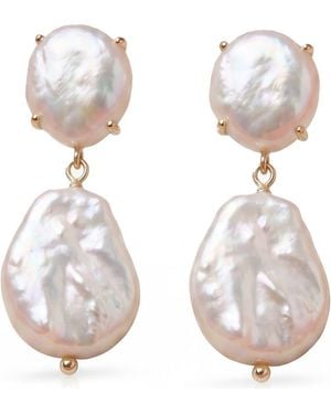 Saachi Double Freshwater Dangle Earrings - White