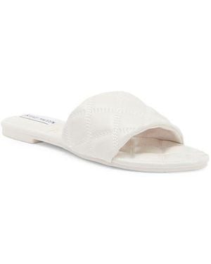 Steve Madden Perrie Quilted Slide Sandal - White