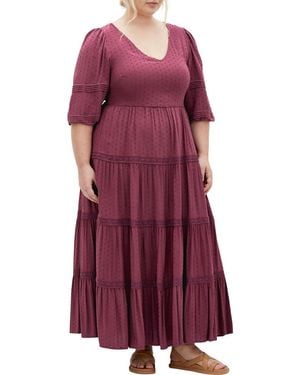 City Chic Brooklynn Tiered Maxi Dress - Purple