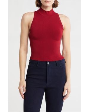 Alice + Olivia Rydel Mock Neck Sweater Tank - Red