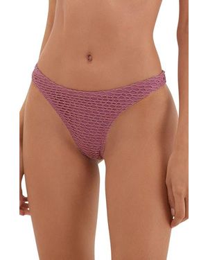 ViX Solid Basic Fishnet Full Bikini Bottoms - Pink