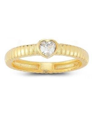 Sphera Milano 14K Plate Heart Cz Ring - Metallic