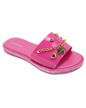 Bebe Charm Slide Sandal - Pink