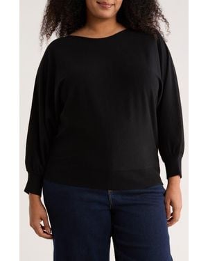 Max Studio Dolman Elbow Sleeve Sweater - Black