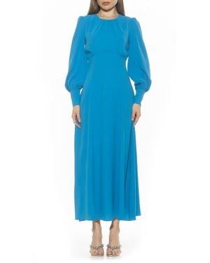 Alexia Admor Yesenia Long Sleeve Empire Waist Maxi Dress - Blue