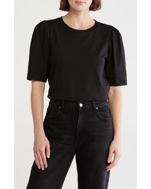 Tahari Puff Elbow Sleeve Crop T-Shirt - Black