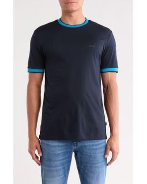 BOSS H-Tessler Tipped Mercerized Cotton T-Shirt - Blue