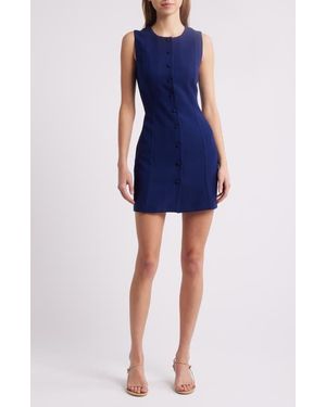 Charles Henry Button-Up Minidress - Blue