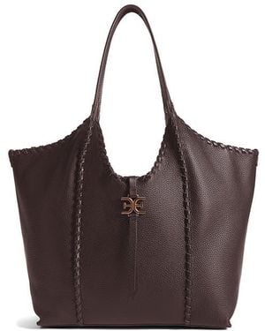 Sam Edelman Sylvia Whipstitched Expandable Tobo Bag - Brown