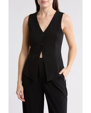 Leith V-Neck Vest - Black