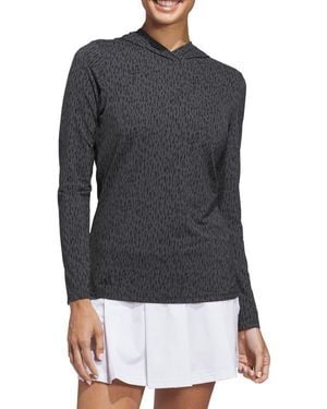 adidas Allover Print Golf Hoodie - Black