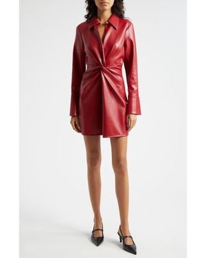 Cinq À Sept Mckenna Long Sleeve Faux Leather Dress - Red
