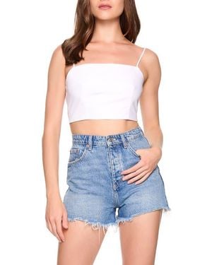 Susana Monaco Lace Back Poplin Camisole - Blue