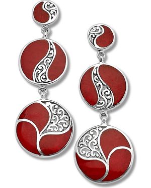 Samuel B. Graduated Drop Earrings - Red