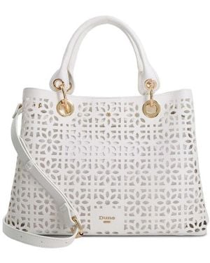 Dune Delaser Faux Leather Tote - White