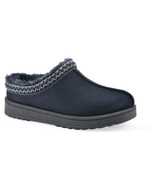 White Mountain Icebin Faux Shearling Lined Clog Slipper - Blue