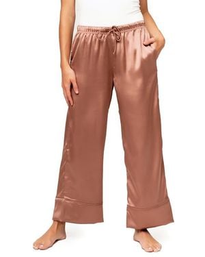 Gibsonlook Luxe Lounge Silky Satin Sleep Pants - Red