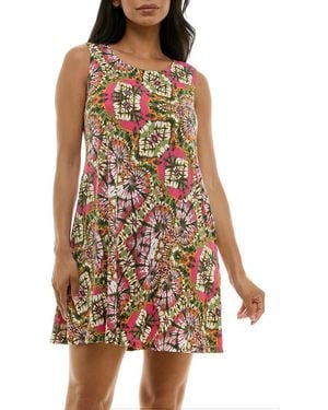 Nina Leonard Sleeveless Trapeze Dress - Brown
