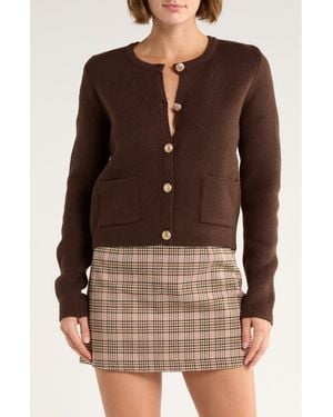French Connection Babysoft Cardigan Sweater - Brown