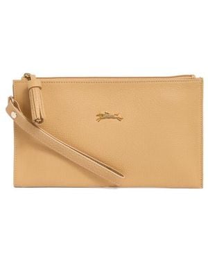 Longchamp Penelope Leather Wrist Pouch - Natural