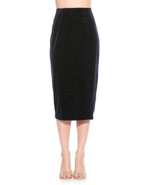Alexia Admor Jayden Studded Velvet Midi Skirt - Black