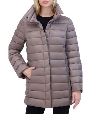 Tahari Melody Quilted Puffer Coat - Multicolor