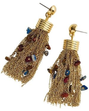 Madewell Holiday Large Tassel Statement Earrings - Metallic