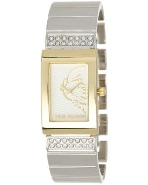 TRUE RELIGION Buddha Face Square Bracelet Watch, 22Mm - Metallic