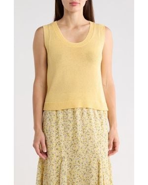 Max Studio Knit Shell Top - Yellow