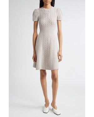 3.1 Phillip Lim Cable Stitch Wool Sweater Dress - Natural