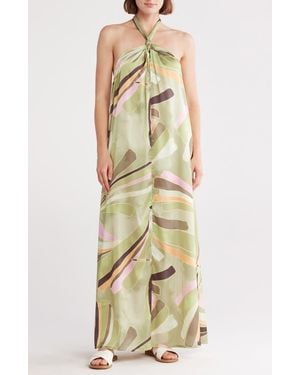 Elan Halter Neck Cover-Up Maxi Dress - White