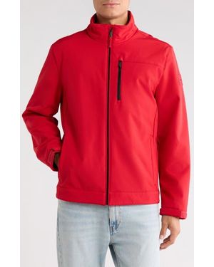 Calvin Klein Stand Collar Soft Shell Jacket - Red