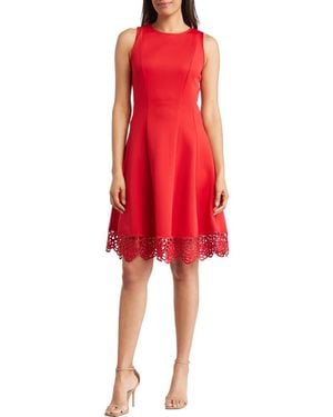 Julia Jordan Donna Ricco Sleeveless Fit & Flare Dress - Red