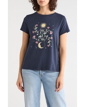 C&C California Julia Crewneck Graphic T-Shirt - Blue