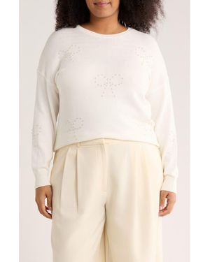 Joseph A Pearly Bows Pullover Sweater - White