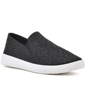 White Mountain Unit Knit Slip-On Sneaker - Black