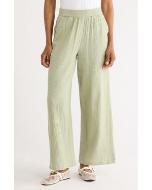 FRNCH Aymie Cotton Gauze Pull-On Pants - Green