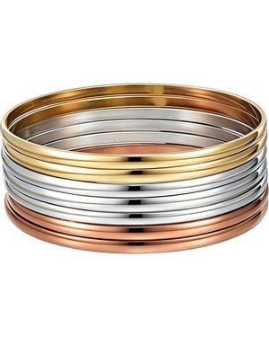 Steeltime Tri-Toned Bangle Bracelet Set - Metallic