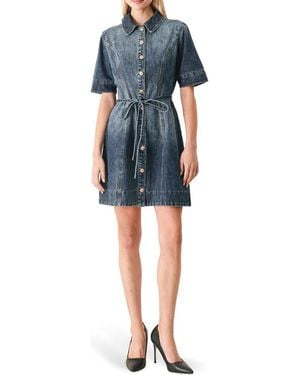 FREEMARKET Short Sleeve Denim Minidress - Blue