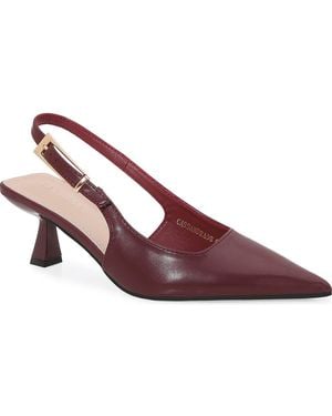 BERNESS Cassandra Slingback Kitten Heel Pump - Red