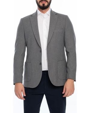 VELLAPAIS Solid Sport Coat - Gray