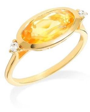 YS GEMS Amethyst Oval Ring - Yellow