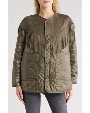 Mother The Tip Off Mixed Media Jacket - Brown