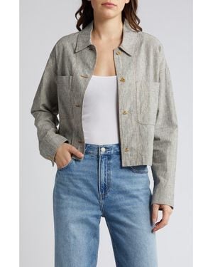 Sessun Notteri Stripe Crop Jacket - Gray