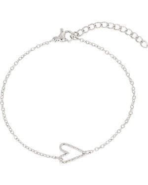 Adornia Hammered Heart Chain Bracelet - Metallic