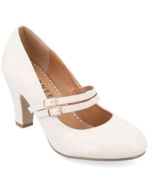 Journee Collection Windy Mary Jane Pump - White